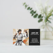 Karate Master Instructor Business Card Visitenkarte (Stehend Vorderseite)