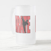 Karate Mattglas Bierglas (Vorderseite Links)
