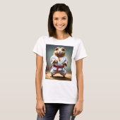 Karate-Meerschweinchen-Damen, Tshirt (Vorne ganz)