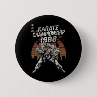 Karate-Meisterschaft 1986 im Vintage-Stil  Button