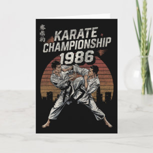 Karate-Meisterschaft 1986 im Vintage-Stil Karte