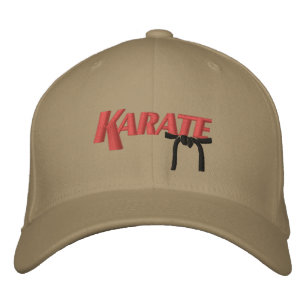 Karate mit schwarzem Gürtel Bestickte Kappe