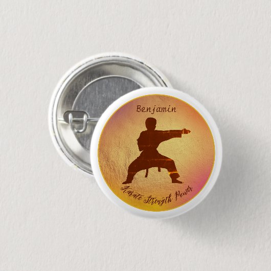 Karate Modern Martial Arts Name Personalisiert Button (Vorne & Hinten)