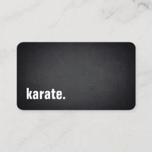 Karate. Modern minimalist schwarzes Tafel-Professi Visitenkarte