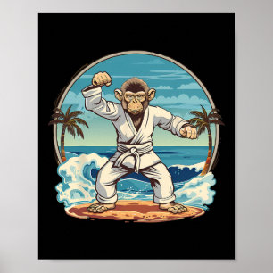 Karate Monkey Beach Kickboxen Jiu-Jitsu Mma Marti Poster