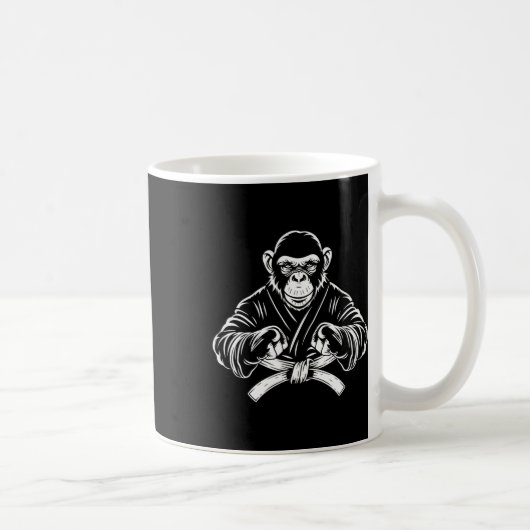 Karate Monkey Drawing Kickboxing Jiu-jitsu Mma Mar Kaffeetasse (Rechts)