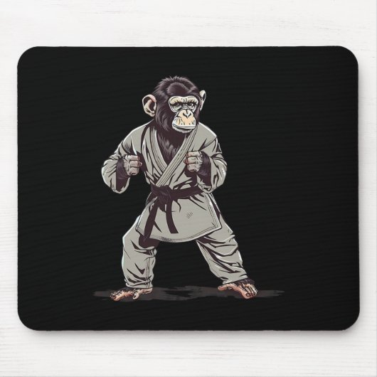 Karate Monkey Kickboxing Judo Jiu-jitsu Mixed Mart Mousepad (Vorne)