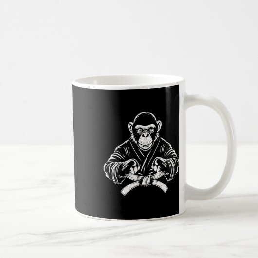 Karate Monkey Zeichnend Kickboxing Jiu-jitsu Mixed Kaffeetasse (Rechts)