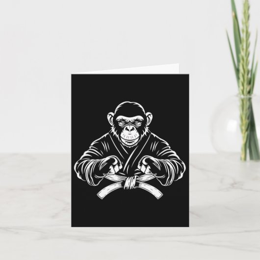 Karate Monkey Zeichnend Kickboxing Jiu-jitsu Mixed Karte (Vorderseite)
