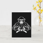 Karate Monkey Zeichnend Kickboxing Jiu-jitsu Mixed Karte (Gelbe Blume)