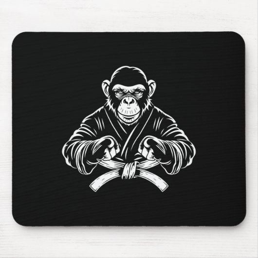Karate Monkey Zeichnend Kickboxing Jiu-jitsu Mixed Mousepad (Vorne)
