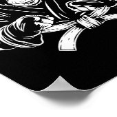 Karate Monkey Zeichnend Kickboxing Jiu-jitsu Mixed Poster (Ecke)