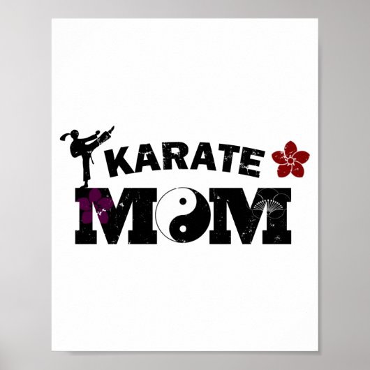Karate-Mutter-T-Shirt Poster (Vorne)