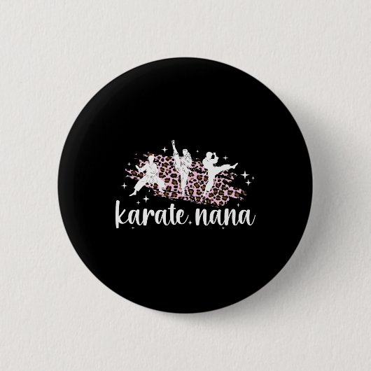 Karate Nana Leopard Karate Nana Grandma Button (Vorderseite)