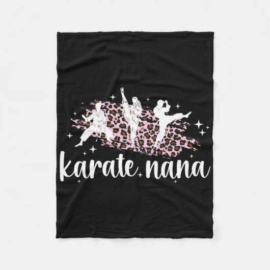 Karate Nana Leopard Karate Nana Grandma Fleecedecke (Vorderseite)