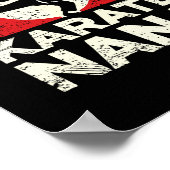 Karate Nana Retro Kick Silhouette Poster (Ecke)