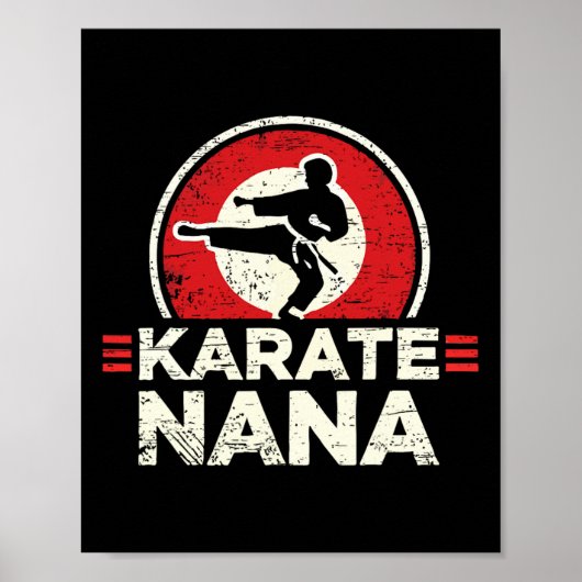 Karate Nana Retro Kick Silhouette Poster (Vorne)