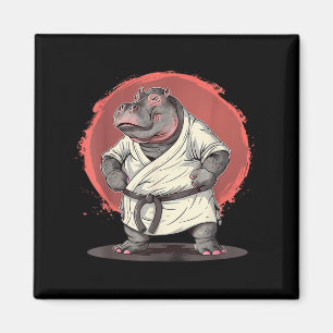 Karate Nilpferd Motiv Taekwondo Jiu-Jitsu MMA Magnet