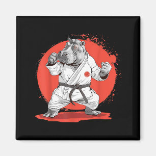 Karate Nilpferd Motiv Taekwondo Jiu-Jitsu MMA Magnet