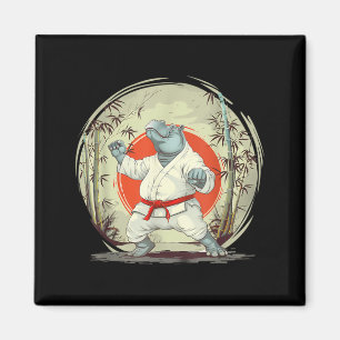 Karate Nilpferd Motiv Taekwondo Jiu-Jitsu MMA Magnet