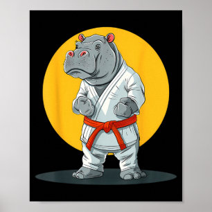 Karate Nilpferd Tier MMA Taekwondo Kampfsport Poster