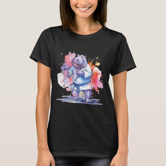 Karate Nilpferd Tier MMA Taekwondo Kampfsport T-Shirt (Vorderseite)