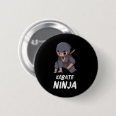 Karate Ninja Boy Funny Martial Arts Sports Button (Vorne & Hinten)
