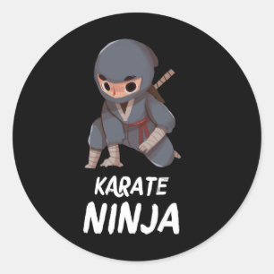 Karate Ninja Boy Funny Martial Arts Sports Runder Aufkleber