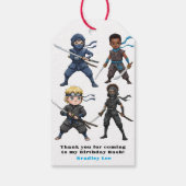 Karate Ninja Boy's Birthday Bash Danke Geschenkanhänger (Rückseite)