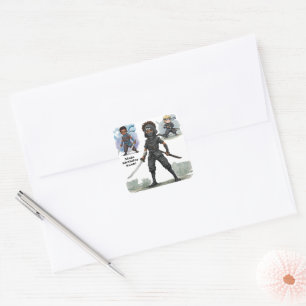 Karate Ninja Boys Geburtstagsbash Quadratischer Aufkleber