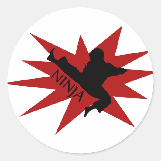 Karate Ninja Runder Aufkleber (Vorderseite)