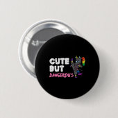 Karate Ninja Unicorn Niedlich Dangerous Martial Ar Button (Vorne & Hinten)