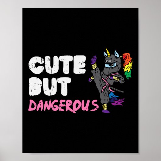 Karate Ninja Unicorn Niedlich Dangerous Martial Ar Poster (Vorne)