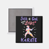 Karate Nur Ein Mädchen Das Karate Liebt Geschenk Magnet (Vorderseite/Rückseite)