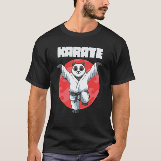 Karate Panda Kranichkick 1 T-Shirt (Vorderseite)