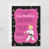 Karate Party Girl Birthday Invites Einladung (Vorderseite)