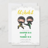 Karate Party Joint Ninja Birthday Einladung (Vorderseite)