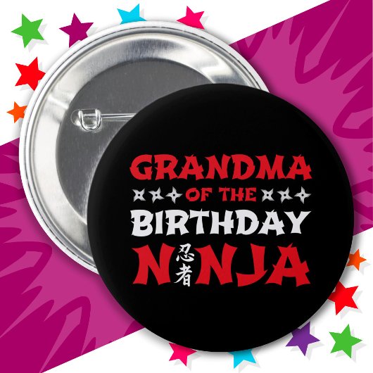 Karate Party Kinder Oma des Geburtstages Ninja Button