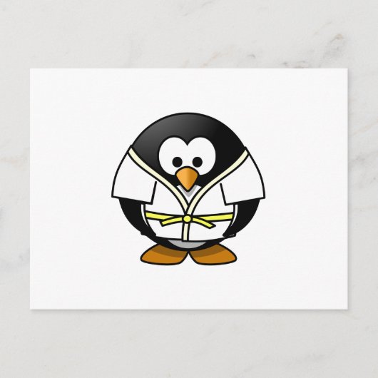 Karate Penguin Postkarte (Vorderseite)