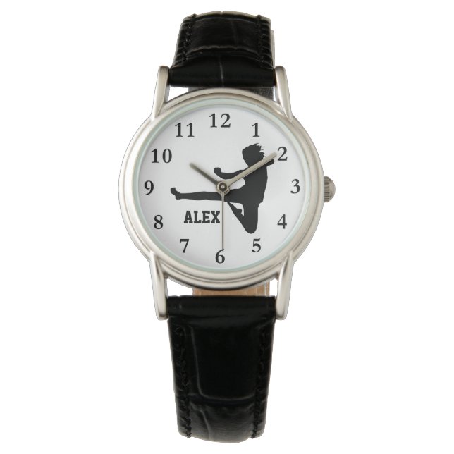 Karate Personalisiert Name Watch Armbanduhr (Vorderseite)