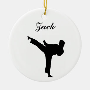Karate-personalisierte Weihnachtsverzierung Keramik Ornament
