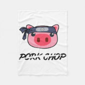 Karate Pig Pork Chop Funny Gift Fleecedecke (Vorderseite)