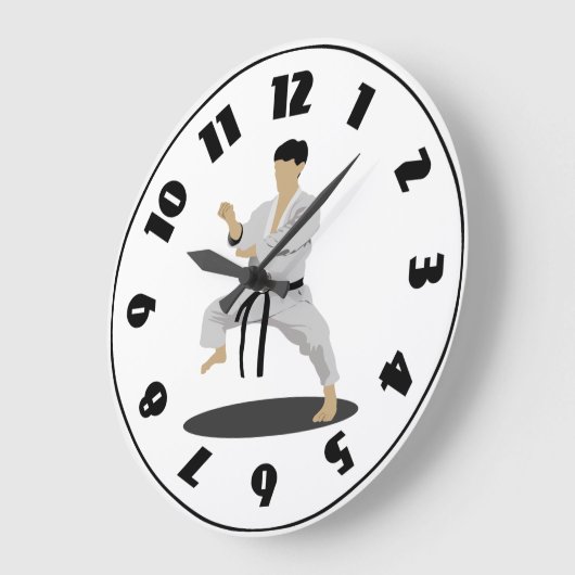 Karate Pose Clock Große Wanduhr (Winkel)