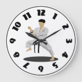 Karate Pose Clock Große Wanduhr (Vorderseite)