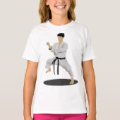 Karate Pose Girls T - Shirt (Vorderseite)