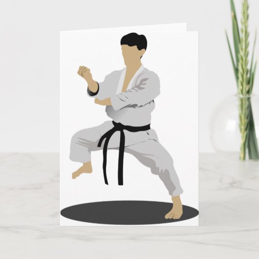 Karate-Pose-Gruß-Karten Karte (Vorderseite)