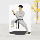 Karate-Pose-Gruß-Karten Karte (Gelbe Blume)