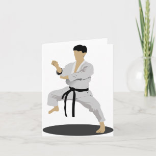 Karate Pose Mitteilungskarten