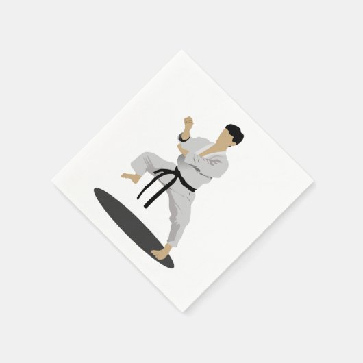 Karate Pose Paper Napkins Serviette (Ecke)