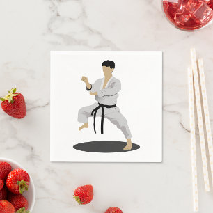 Karate Pose Paper Napkins Serviette